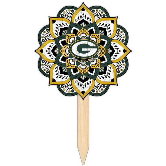 Green Bay Packers 18'' x 12'' Mandala Yard Stake