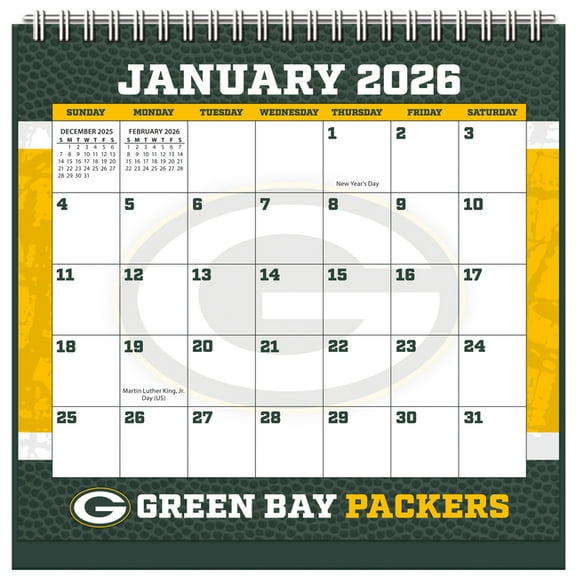 Green Bay Packers 2026 Easel Desk Calendar, (Paperback)