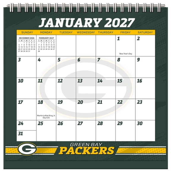 Green Bay Packers 2027 Easel Desk Calendar, (Paperback)