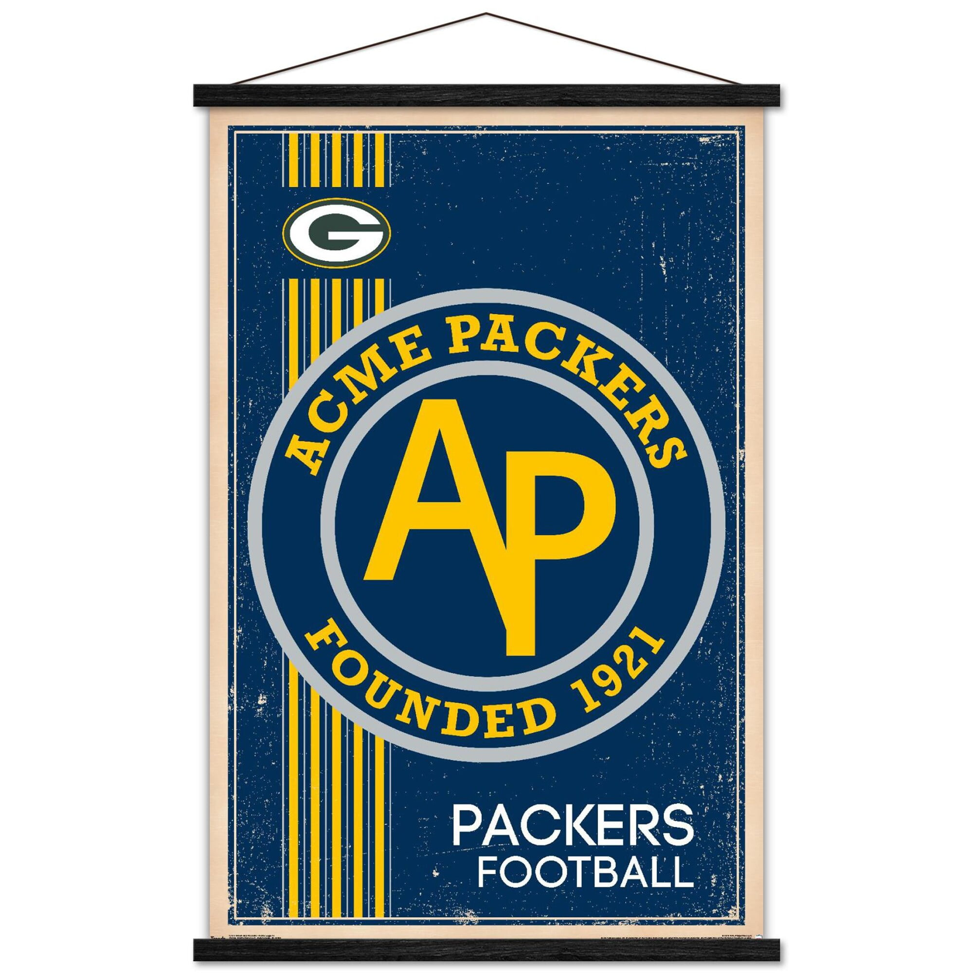 Green Bay Packers 22.4'' x 34'' Magnetic Framed Retro Logo Poster