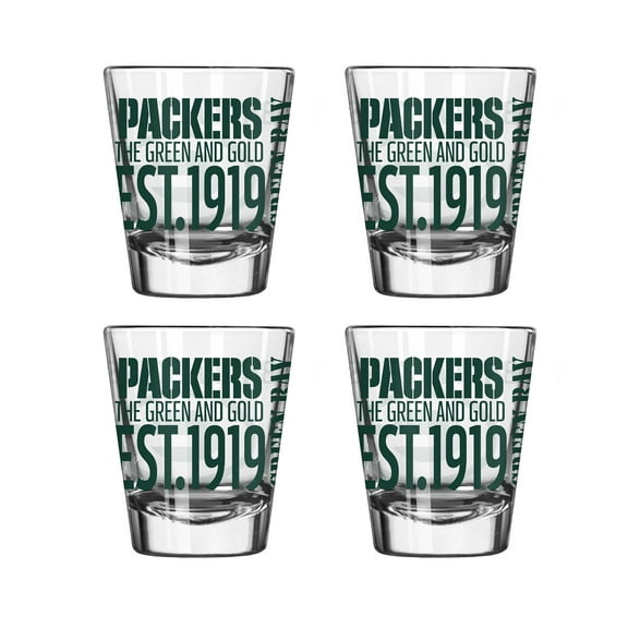 Logo Brands Green Bay Packers 4-Pack 2oz. Shot Glass Set
