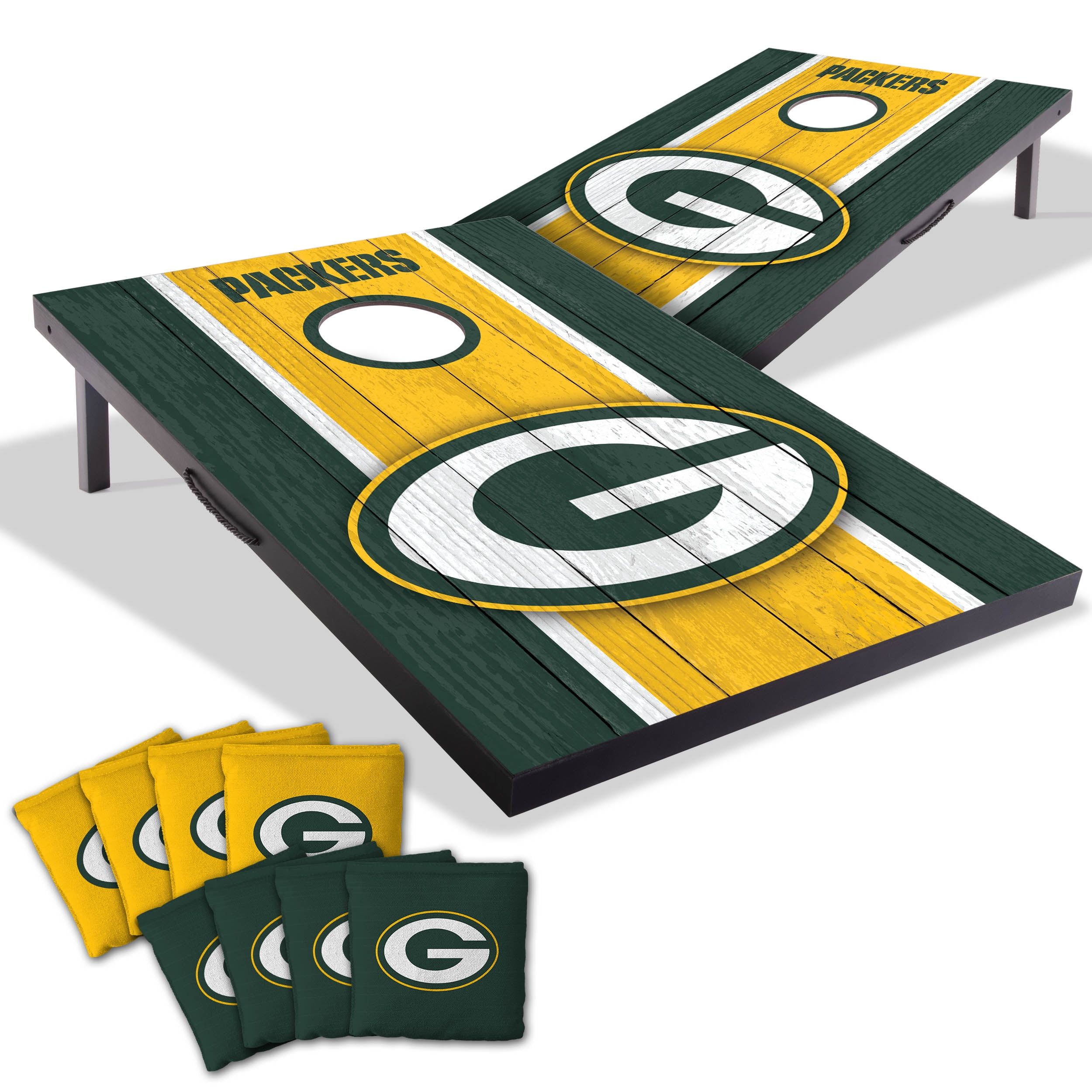 【★値下げ！3枚セット／額縁付】Yellow Korner x New York Green Bay Packers 2x3 MDF Cornhole Game Set - Walmart.com