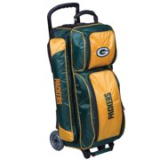 Green Green Bay Packers Triple Roller Bowling Bag