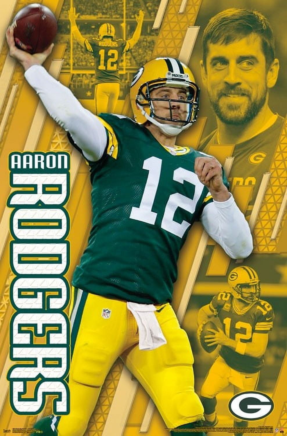 Green Bay Packers - Aaron Rodgers Laminated Poster Print (22 x 34 ...