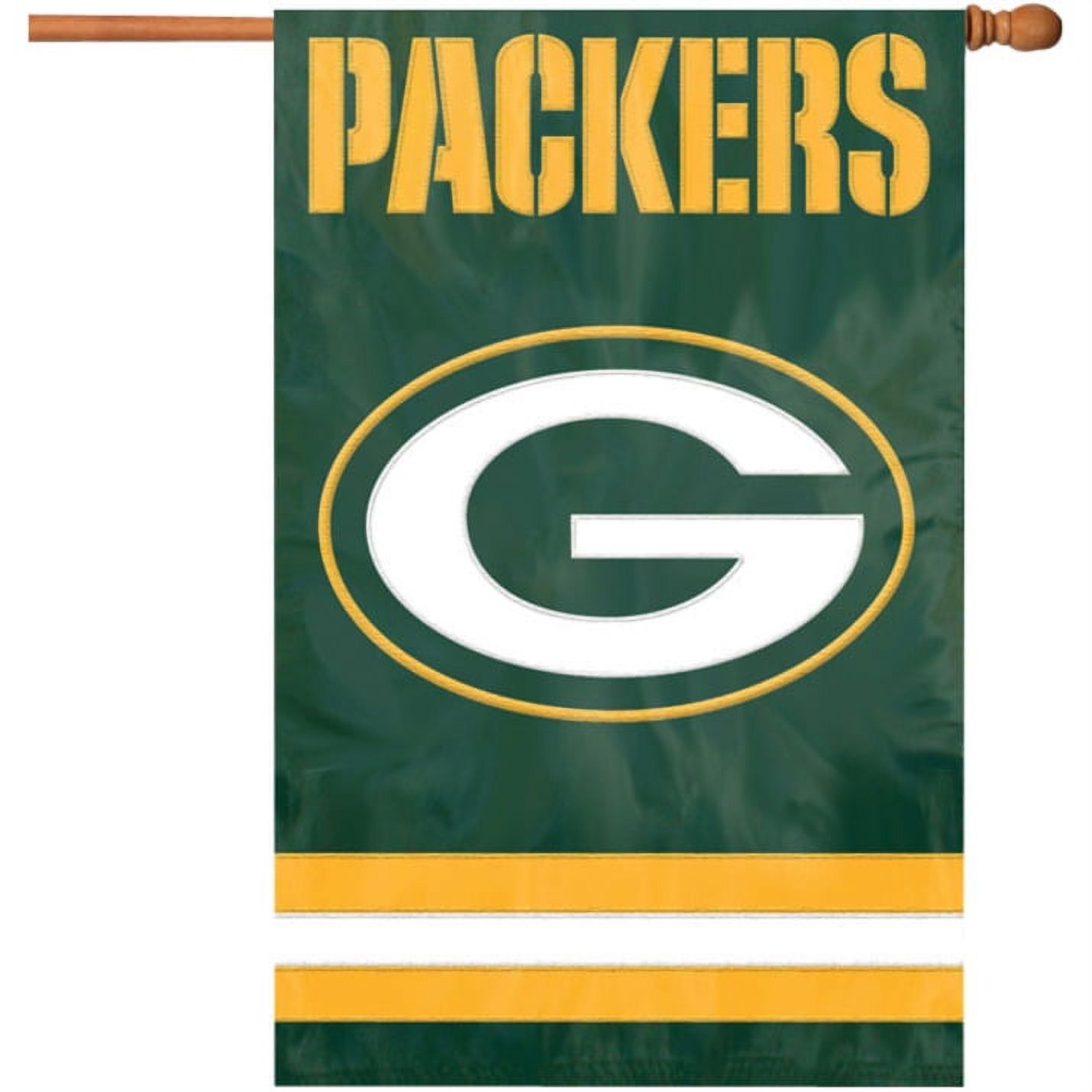 Green Bay Packers Applique Banner Flag 44" x 28" Double-sided - image 1 of 4
