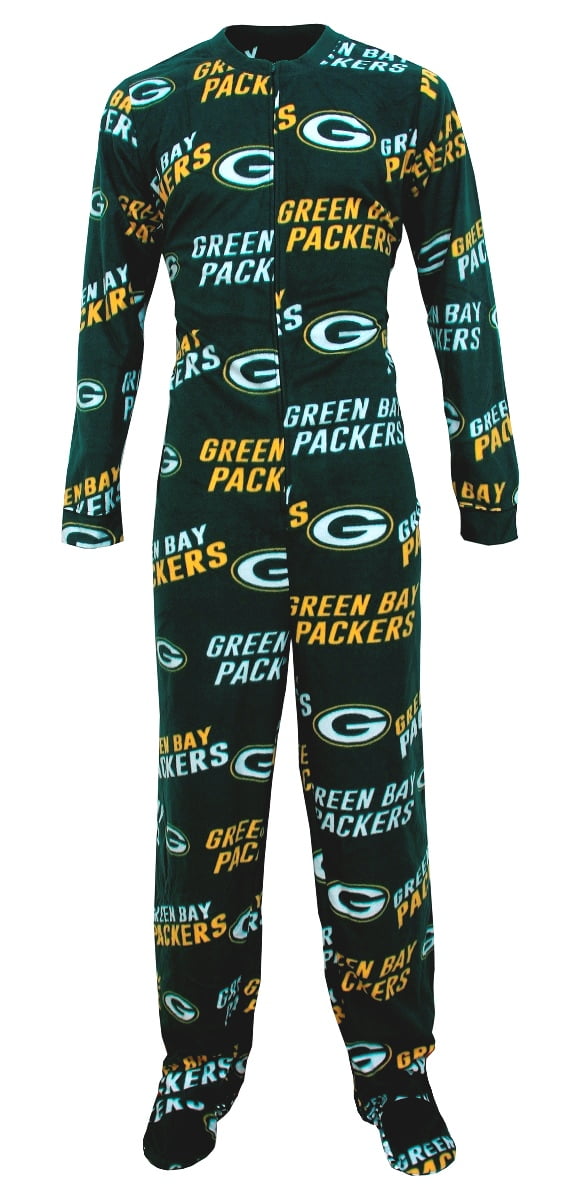 Green Bay Packers Fleece Mens Union Suit Pajamas