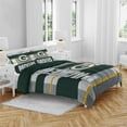 thumbnail image 1 of Green Bay Packers Heathered Stripe 3-Piece Full/Queen Bed Set, 1 of 3