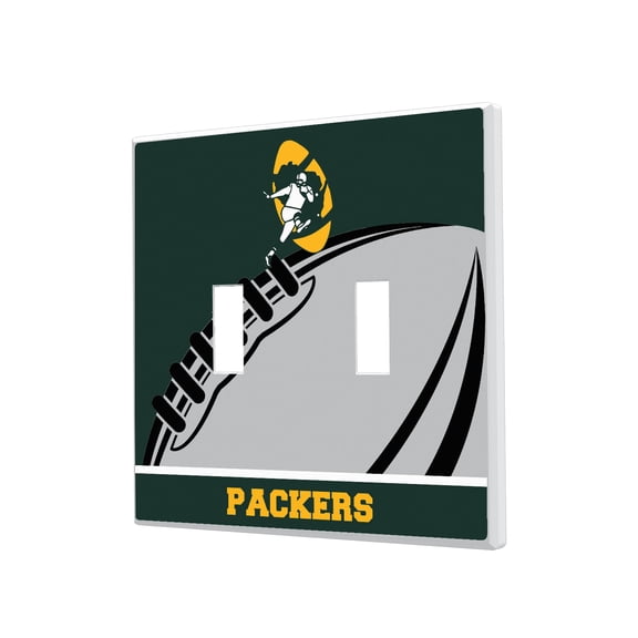 Green Bay Packers Passtime Design Double Toggle Lightswitch Plate