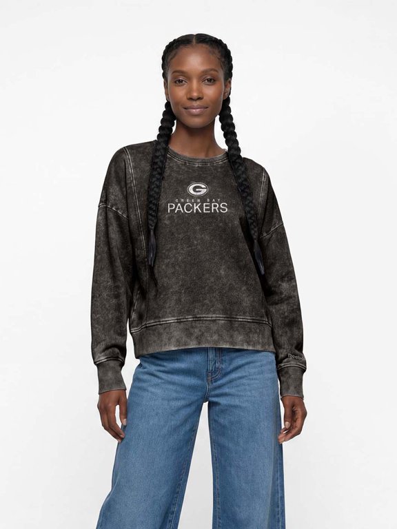 Reebok Womens Denim Wash Crew Neck Sweatshirt