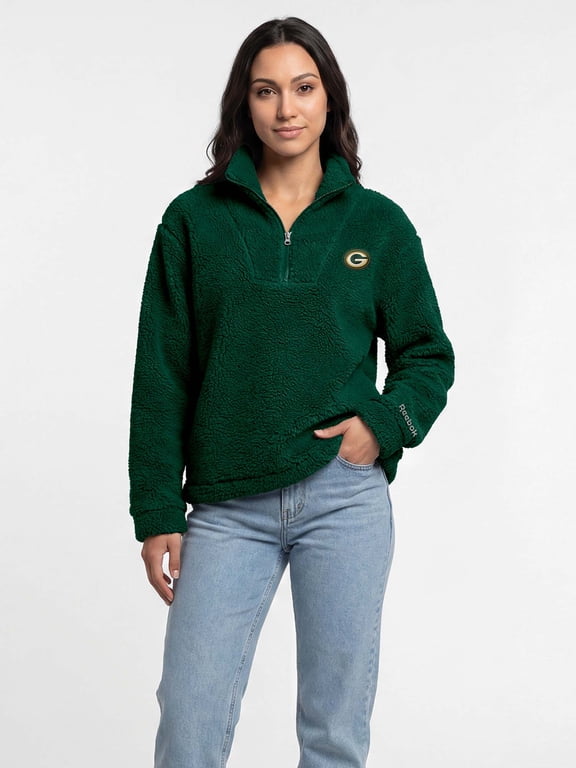 Reebok Womens Relaxed Fit Qtr Zip Sherpa Pullover