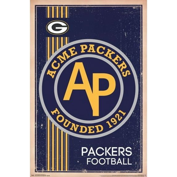 Green Bay Packers - Retro Logo 2014 Poster Print (22 x 34)