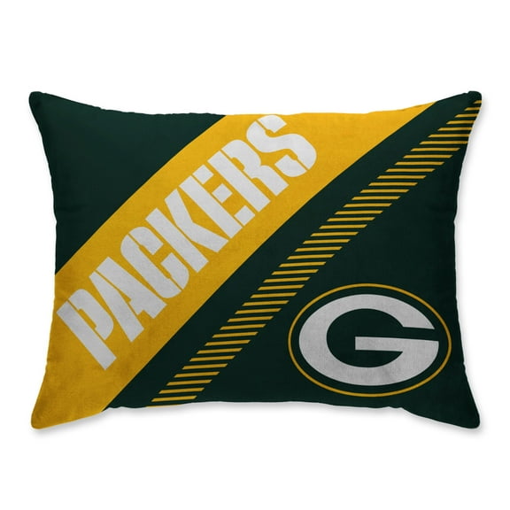 Green Bay Packers Super Plush Mink Diagonal Bed Pillow - Green