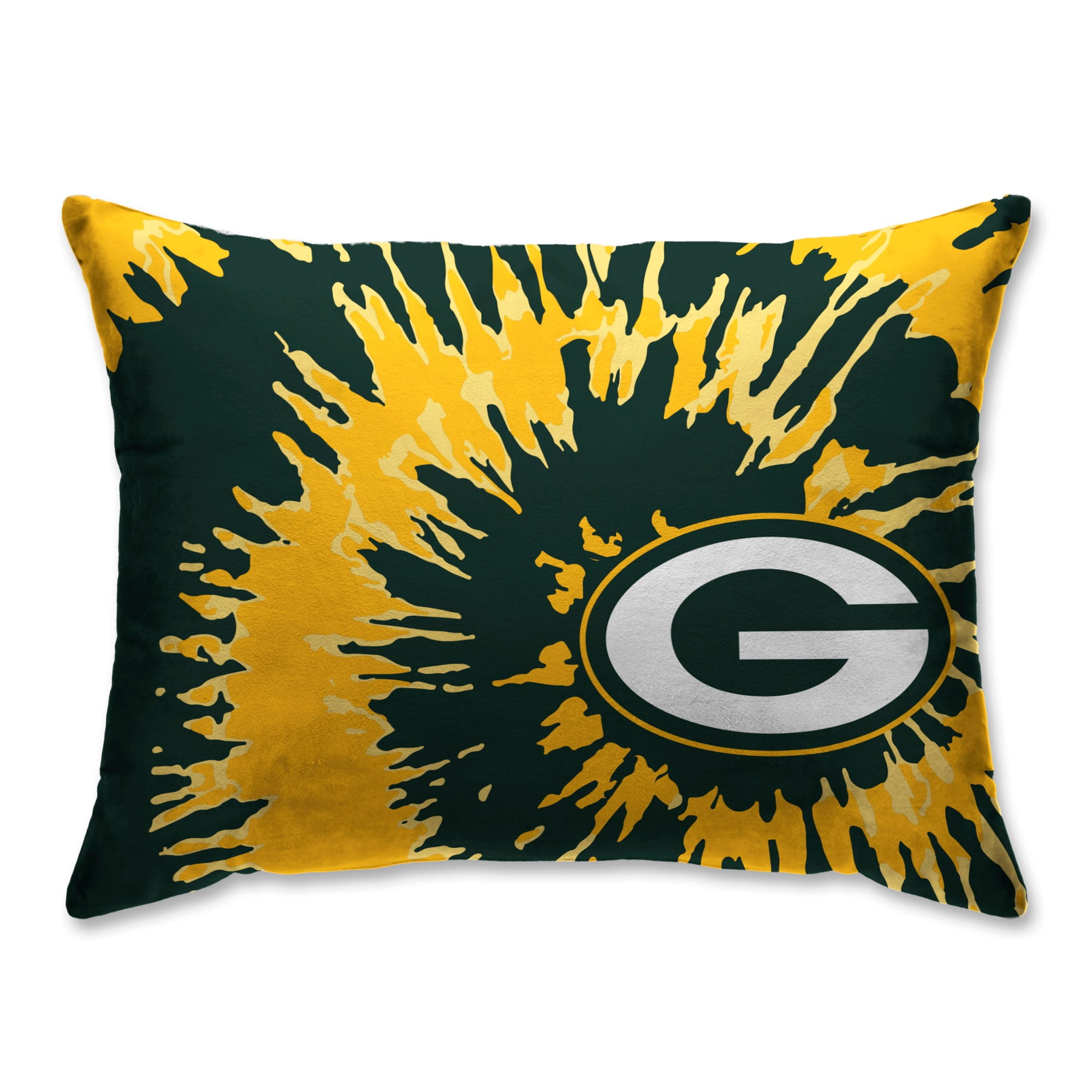 Green Bay Packers Tie Dye Plush Bed Pillow Green