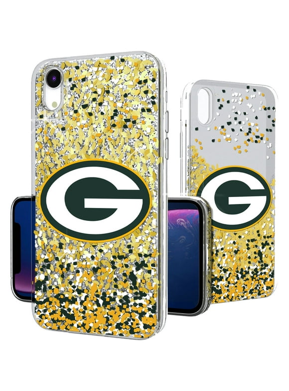 Green Bay Packers iPhone Glitter Case with Confetti Design