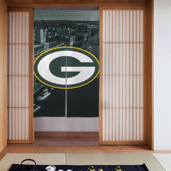 Green_Bay Team Customized Polyester Door Curtain 34x56in Bathroom, Kitchen Door Curtain Doorway Partition Home Decoration Curtain Fan Gift