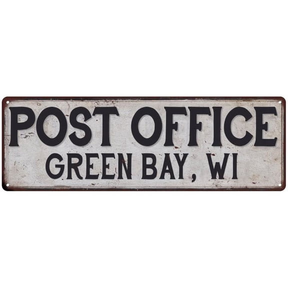 Green Bay, Wi Post Office Sign Vintage 6x18 206180011273