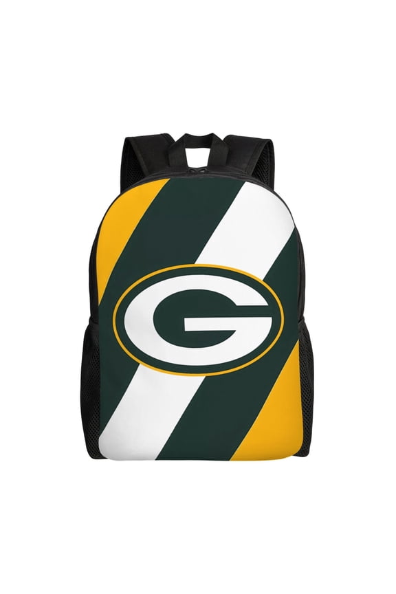 Green_Bay Youth Large Capacity Backpack Multifunctional Travel Backpack Waterproof Schoolbag Laptop Bag Men and Women Sports Backpack American Football Fan Gift