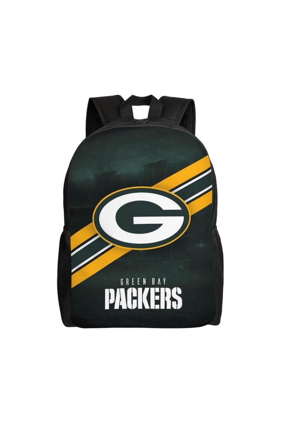 Green_Bay Youth Large Capacity Backpack Multifunctional Travel Backpack Waterproof Schoolbag Laptop Bag Men and Women Sports Backpack American Football Fan Gift