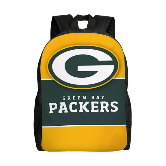 Green_Bay Youth Large Capacity Backpack Multifunctional Travel Backpack Waterproof Schoolbag Laptop Bag Men and Women Sports Backpack American Football Fan Gift