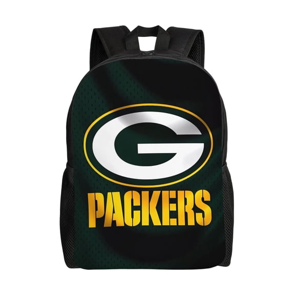 Green_Bay Youth Large Capacity Backpack Multifunctional Travel Backpack Waterproof Schoolbag Laptop Bag Men and Women Sports Backpack American Football Fan Gift