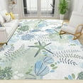 thumbnail image 1 of Green Beach Theme Area Rug, Nautical Coastal Ocean Decorative Rug, Easy Clean Carpet With Anti-Slip Backing For Bedroom Living Room Dining Room Office 5x6ft, 1 of 6