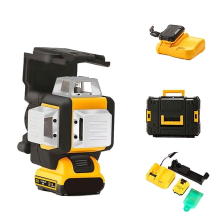 Green Beam Laser Level, 12-Line High Precision Self-Leveling with Infrared for Indoor Outdoor Use