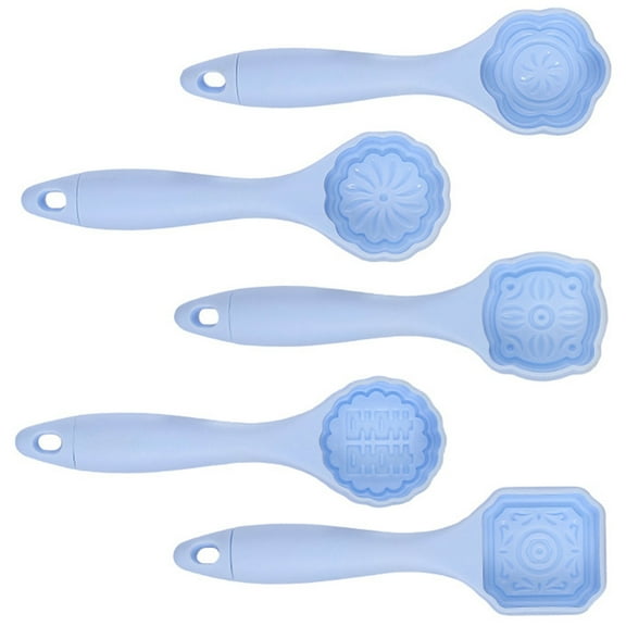 Green Bean Cake Mold Moon Baking Cookie Stamp Biscuit Mooncake Molds Easy to Clean Forming Machine Pp 5 Pcs