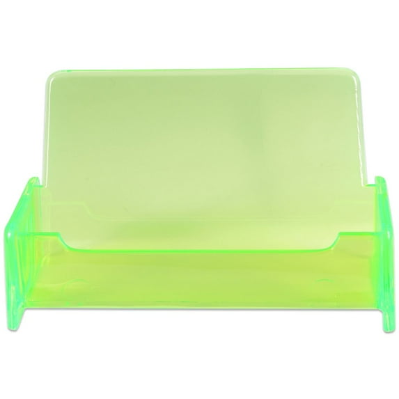 Green Beauticom Clear Acrylic Business Card Holder - Style #3 - 12 Pieces