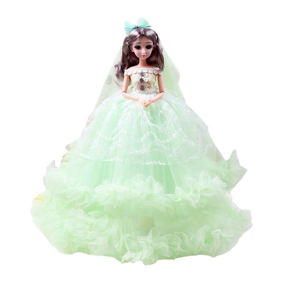 Green Beautiful Wedding Princess Doll With Lifelike Appeal Movable Limbs For Various Poses Decorative Addition For Home Or Party