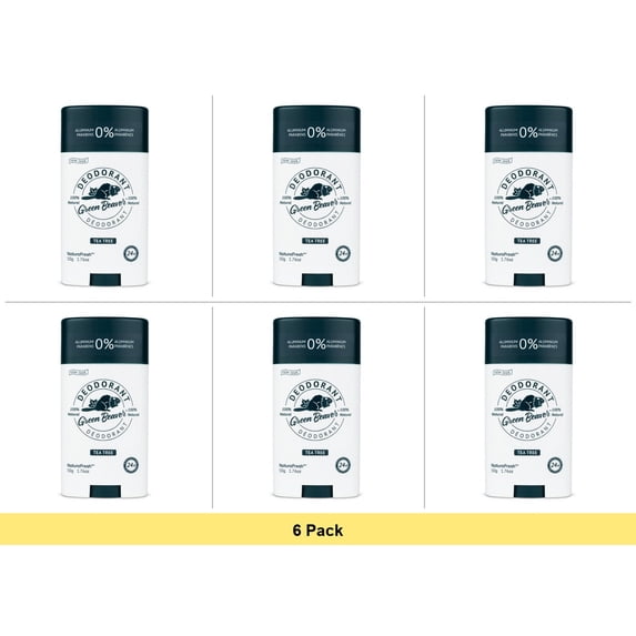 Green Beaver Deodorant, Tea Tree, 1.76 Oz - 6 Pack Bundle