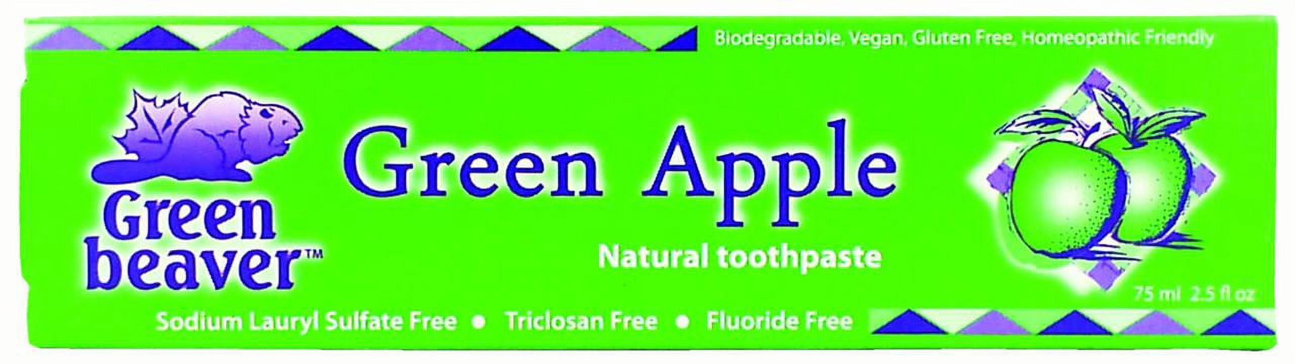 Green Beaver Toothpaste, Green Apple, 2.5 Oz