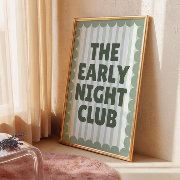Green Bedroom Poster, Early Night Poster, Above Bed Poster, Bedroom Decor, 24x36 UNFRAMED