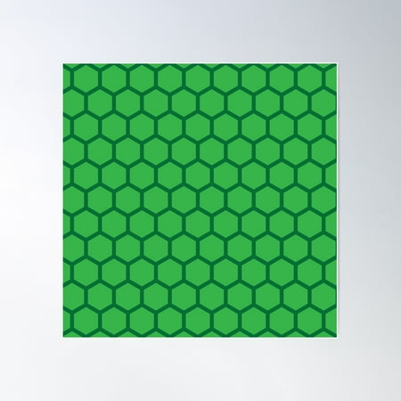 Green Beehive Hexagon Pattern Poster Wall Art, Modern Wall Decor For Living Room Bedroom, 24x24 UNFRAMED