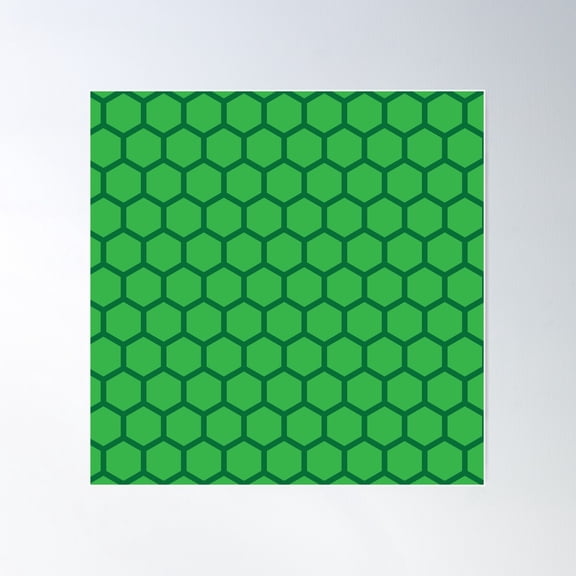 Green Beehive Hexagon Pattern Poster Wall Art, Modern Wall Decor For Living Room Bedroom, 30x30 UNFRAMED