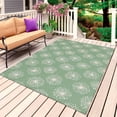 thumbnail image 1 of Green Beige Dandelion Outdoor Rug for Patio/Deck/Porch, Non-Slip Large Area Rug 5 x 8 Ft, Farmhouse Botanical Blossom Indoor Outdoor Rugs Washable Area Rugs, Reversible Camping Rug Carpet Runner, 1 of 8