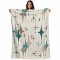 thumbnail image 1 of Green Beige Diamond Blanket Soft Cozy Warm Twin Blanket for Bed, Plush Fuzzy Flannel Fleece Blankets for Sofa, Modern Geometric Middle Century Throw Blankets for Couch, Gifts for Men, 60"x80", 1 of 9