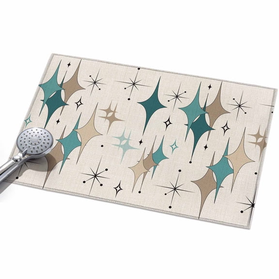 Green Beige Diamond Entryway Rug 2x3ft Washable Non Slip Bathroom Rug Low Pile Indoor Floor Front Door Mat Modern Geometric Middle Century Rectangle Area Rugs Carpet for Kitchen Office Dining Room