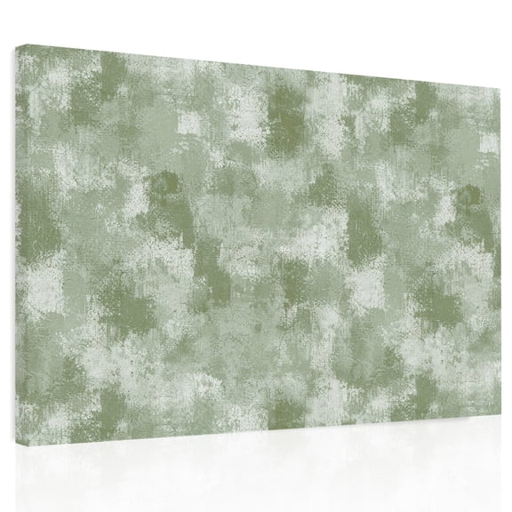 Green Beige Ink Splatters Canvas Print Wall Art, Abstract Minimalist Vintage Rough Texture Wall Decor Framed Artwork Paintings Pictures for Living Room Bedroom Stretched Ready to Hang, 24" x 32"