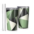 thumbnail image 1 of Green and Beige Modern Art Geometric 10oz Tumblers Stainless Steel Tumbler with Lid and Straw,Vacuum Insulated Double Wall Travel Tumbler Cups with Cleaning Brush for Coffee, Tea, 1 of 4