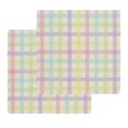thumbnail image 1 of Green Beige Plaid Kitchen Dish Towels for Drying Dishes Set of 2, Farmhouse Art Checkered Rustic Waffle Weave Microfiber Hand Tea Bathroom Towels Quick Dry & Absorbent Towel 12x12, 1 of 7