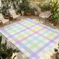 thumbnail image 1 of Green Beige Plaid Outdoor Rug for Patio/Deck/Porch, Non-Slip Large Area Rug 4 x 6 Ft, Buffalo Farmhouse Art Checkered Indoor Outdoor Rugs Washable Area Rugs, Reversible Camping Rug Carpet Runner, 1 of 8