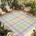 thumbnail image 1 of Green Beige Plaid Outdoor Rug for Patio/Deck/Porch, Non-Slip Large Area Rug 5 x 8 Ft, Farmhouse Art Checkered Rustic Indoor Outdoor Rugs Washable Area Rugs, Reversible Camping Rug Carpet Runner, 1 of 8