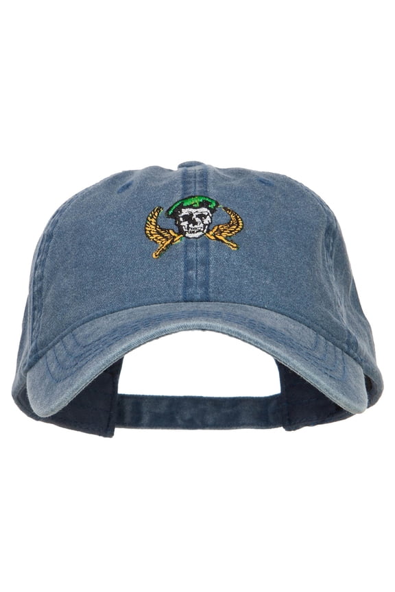 Green Beret Crest Embroidered Washed Cap - Navy OSFM