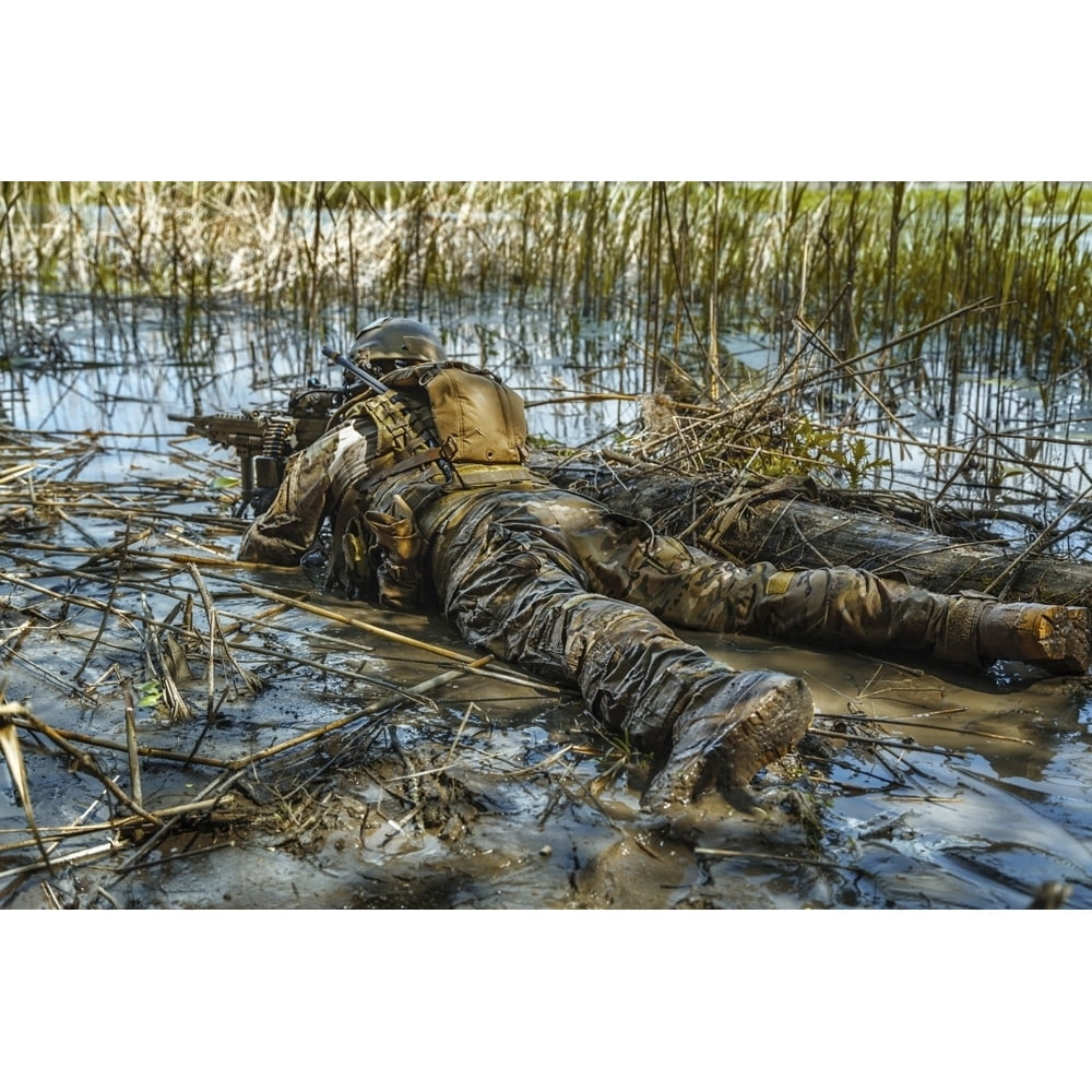 Green Berets U.S. Army Special Forces Group soldier in action. Poster ...