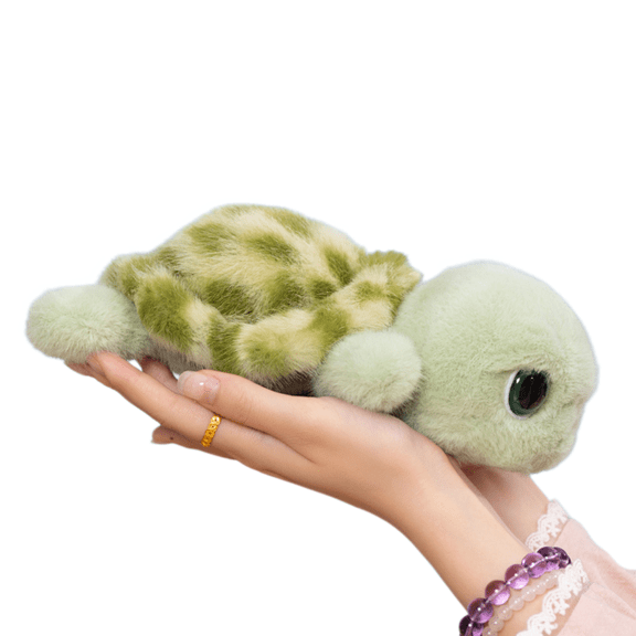 Green Big Eyed Sea Turtle Stuffed Animal -9.1'' Simulated Turtle Plush Doll Soft Plush Toy for Home Decor Gift