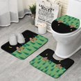 thumbnail image 1 of Green Bigfoot and Campfire Pattern Bathroom Rugs Sets 3 Piece,Toilet Cover Set,Absorbent Non Slip Bathroom Mats Sets with U-Shaped Contour Rug Toilet Rug Set, 1 of 5