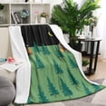 thumbnail image 1 of Green Bigfoot and Campfire Pattern Blanket,Comfortable Soft Lamb Wool Throw Blanket,All Season,Warm Lightweight Blankets for Sofa Bed Couch Living Room Chair,60"x80", 1 of 4