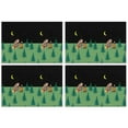 thumbnail image 1 of Green Bigfoot and Campfire Pattern Summer Placemats Table Placemats Set Of 4-Linen Kitchen Washable Placemats Table Mats 11.8"x17.7" Non-Slip Heat Resistant, 1 of 6