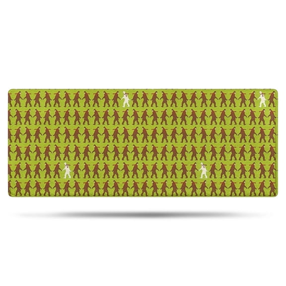 Green Bigfoot Pattern Bathroom Rugs Mat,Non Slip Microfiber Bathroom Rug,Rubber Backing,Soft Bathroom Mats for Bathroom Floor,Tub and Shower,60x24in(150x60cm)