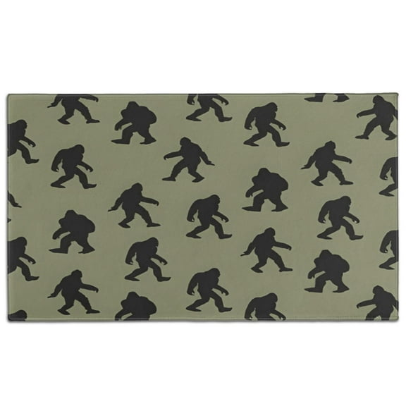 Green Bigfoot Pattern Door Rugs,Washable Non Slip Door Mats Indoor,Decorative Door Mats,Entry Mat Indoor for Entrance,Bedroom,Kitchen,Bathroom,17"x30"